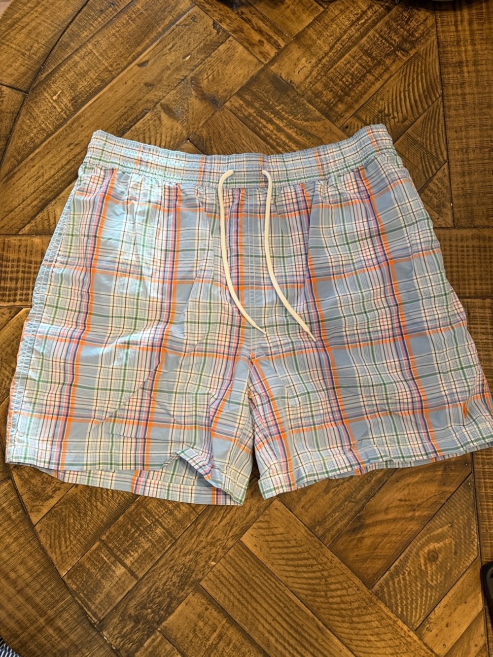 ✨Polo Ralph Lauren Men's Light Blue Plaid Swim Trunks